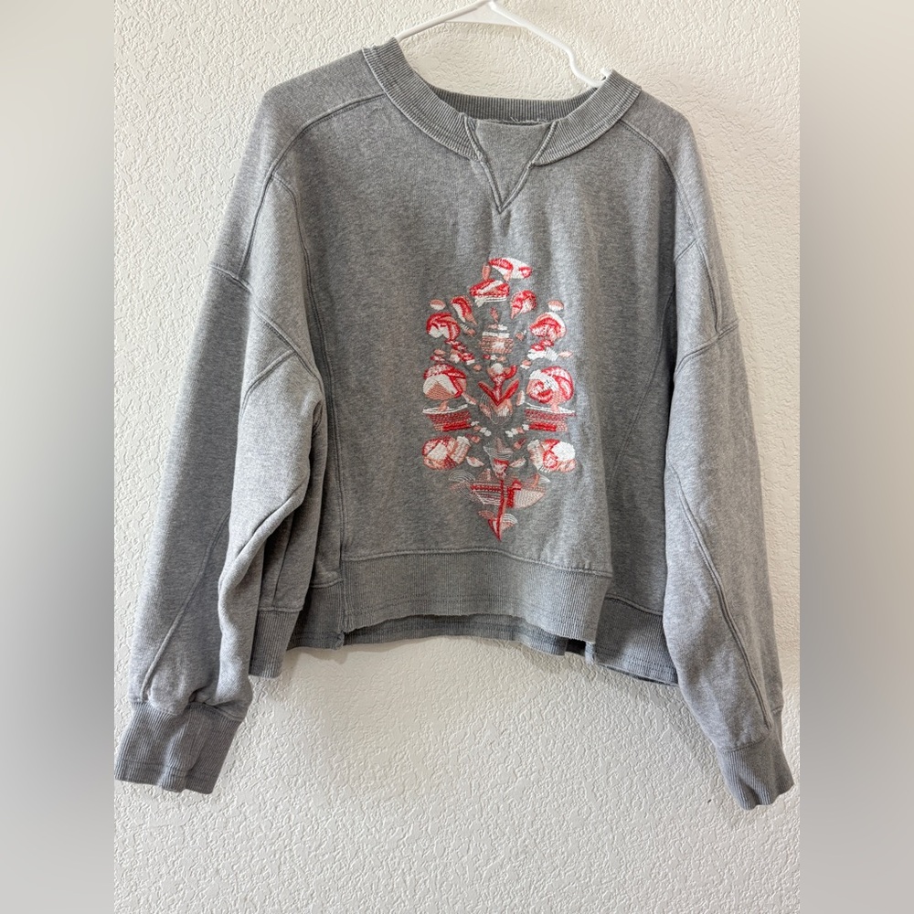 Free people embroidered logo sweater